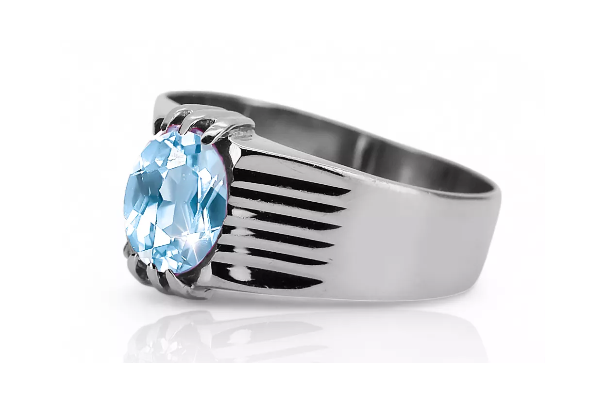 Anillo Aguamarina Plata de ley 925 Artesanía vintage vrc007s
